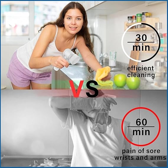 5-in-1 Electric Magic Brush ™ - Cleanofy Rechargeable, Automatic Smart Power, Ideal for Shower Head, Sink, Bathroom, Tiles, Wash Basin, Carpet, Kitchen