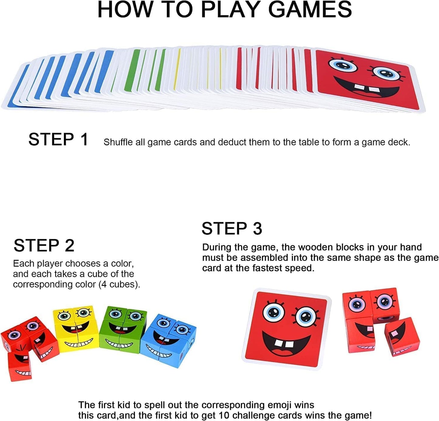 Wooden Emoji Crazy Face Changing Cube Game™