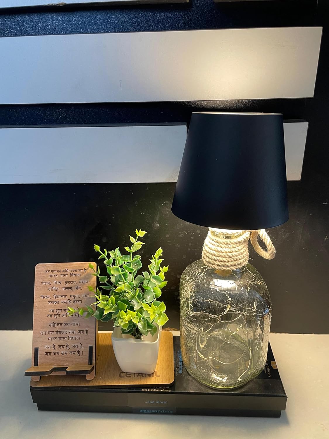 Antique Wireless Bottle LED Lamp™ Wireless Wine Bottle Lamp Shade, Rechargeable Touch Control Wine Bottle Lights for Liquor Bottles, 3 Color Dimming LED Desk Lamp for Bedroom Restaurant & Bar