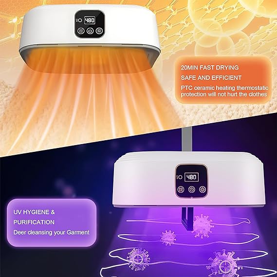 Eazy-Portable Electric Mini Laundry Clothes Dryer for Home and Travel™ - Automatic Air Dryers with Hanger, Heater, and Drying Bag for Wet Clothes