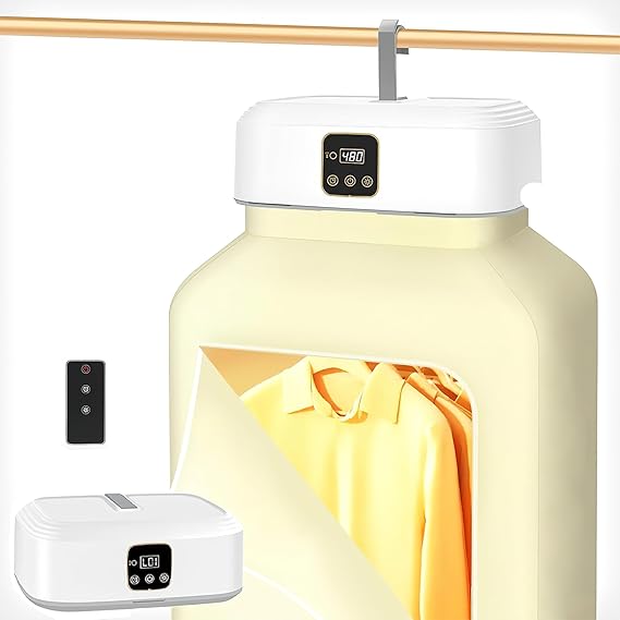 Eazy-Portable Electric Mini Laundry Clothes Dryer for Home and Travel™ - Automatic Air Dryers with Hanger, Heater, and Drying Bag for Wet Clothes