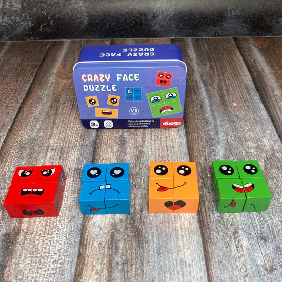 Wooden Emoji Crazy Face Changing Cube Game™