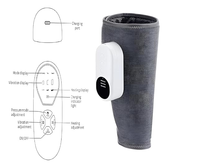 RelaxMate™ Leg Massager,Calf Massage Machine 3 * 3 Air Circulation Squeeze Massage,Heating Mode,Relax Calf Muscles,Relieve Pain,1Pair,Piece Multicolor