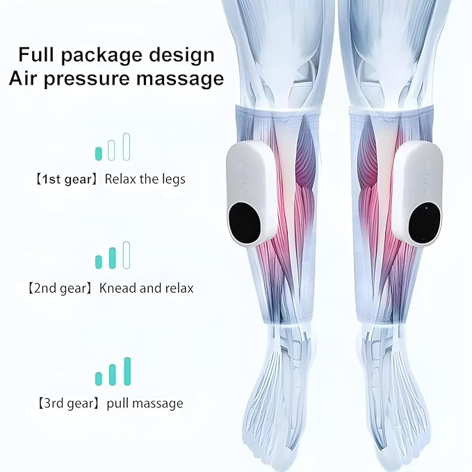 RelaxMate™ Leg Massager,Calf Massage Machine 3 * 3 Air Circulation Squeeze Massage,Heating Mode,Relax Calf Muscles,Relieve Pain,1Pair,Piece Multicolor