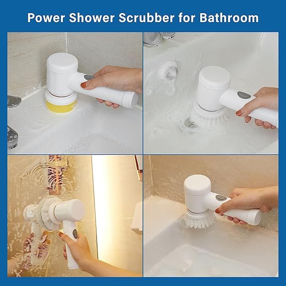 5-in-1 Electric Magic Brush ™ - Cleanofy Rechargeable, Automatic Smart Power, Ideal for Shower Head, Sink, Bathroom, Tiles, Wash Basin, Carpet, Kitchen