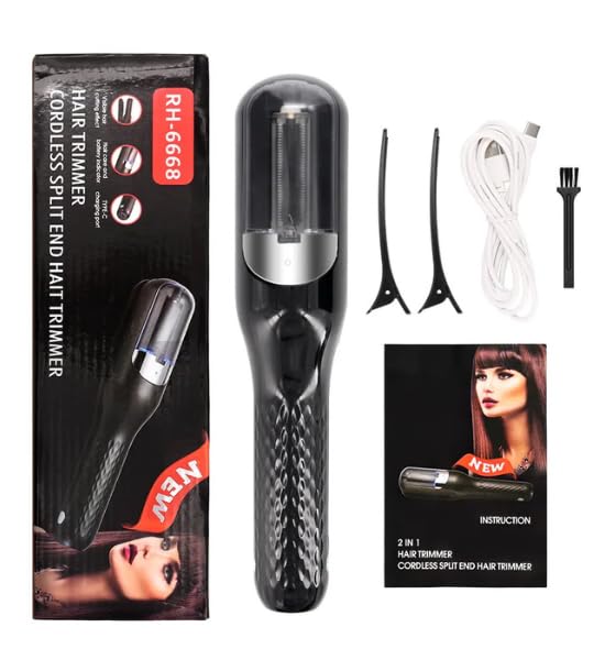 Cordless Automatic Split End Hair Trimmer Machine ™ Rechargeable Electric Split Ends Remover Tool for Dry, Damaged, Curly, Frizzy Hair  2-in-1 Automatic Split End Cutter for Men & Women