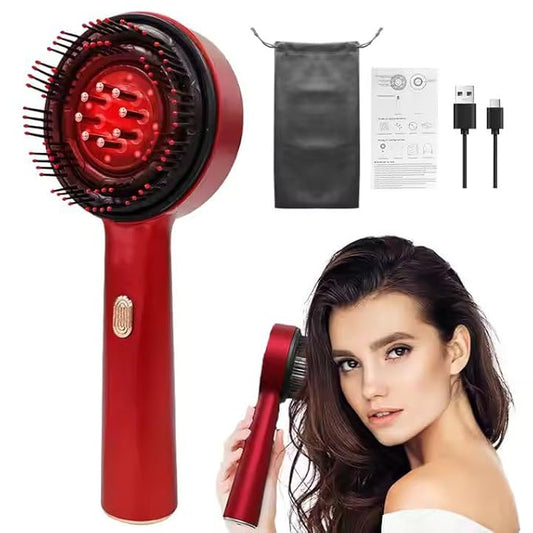 Premium Head Scalp Electric Massager Comb™ | Scalp Massaging Brush with 2 In 1 Hair Oil Applicator | IPX7 Waterproof,Portable Deep Massager For Hair & Head Relaxation at Home | Shiatsu Massage for Hair Growth/Stress Relax(Red)