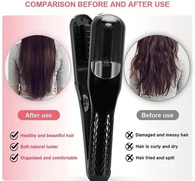 Cordless Automatic Split End Hair Trimmer Machine ™ Rechargeable Electric Split Ends Remover Tool for Dry, Damaged, Curly, Frizzy Hair  2-in-1 Automatic Split End Cutter for Men & Women