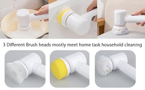 5-in-1 Electric Magic Brush ™ - Cleanofy Rechargeable, Automatic Smart Power, Ideal for Shower Head, Sink, Bathroom, Tiles, Wash Basin, Carpet, Kitchen