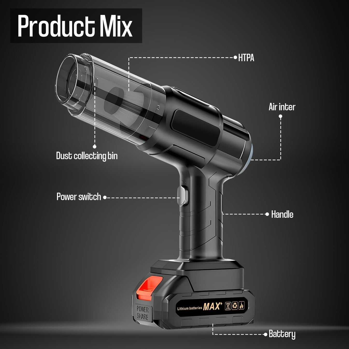 TurboVac: Super Powerful Cordless Vacuum Cleaner with Detachable Battery™