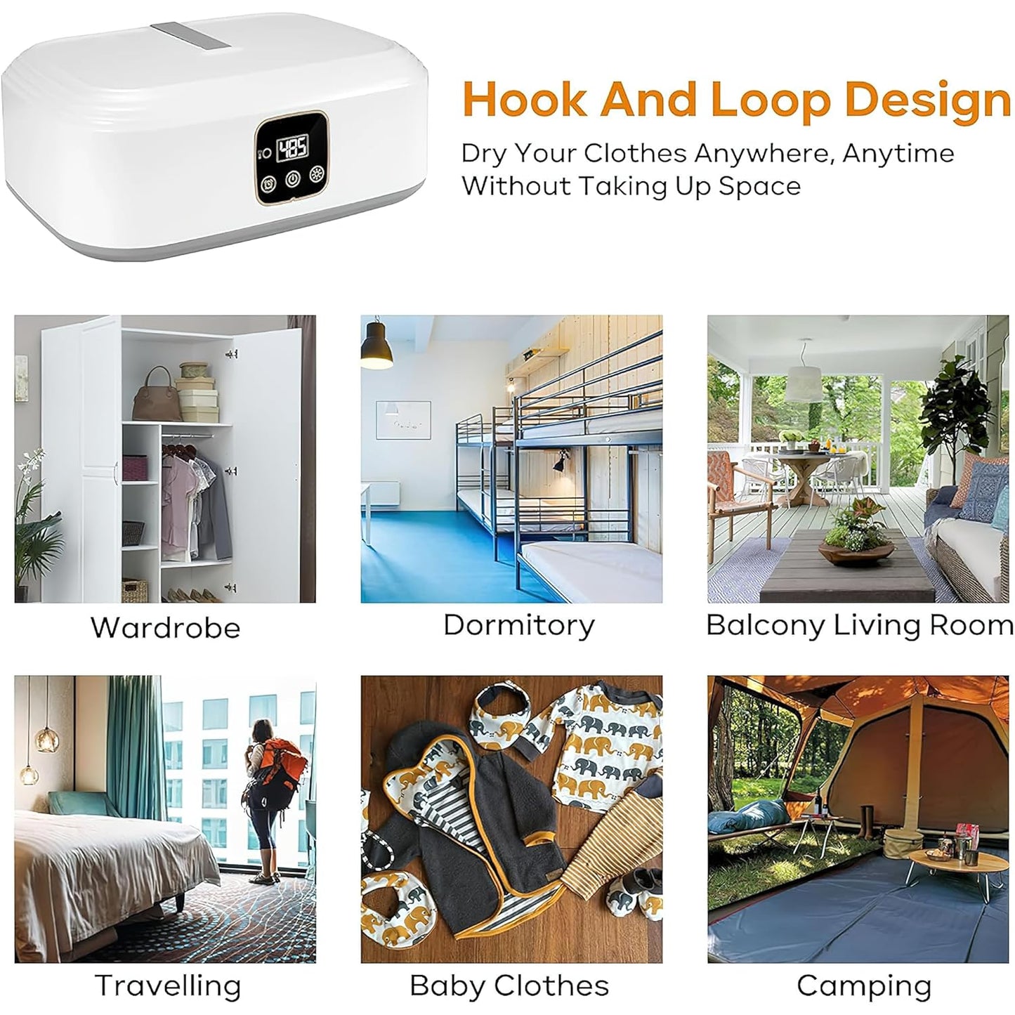 Eazy-Portable Electric Mini Laundry Clothes Dryer for Home and Travel™ - Automatic Air Dryers with Hanger, Heater, and Drying Bag for Wet Clothes