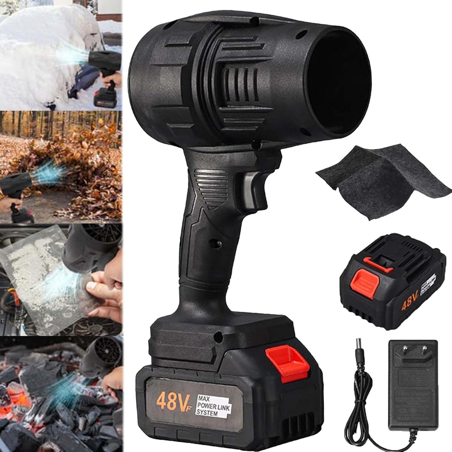 TurboJet Pro Cordless Handheld Blower™ with Comfortable Grip, high-Performance Lithium Battery, and overheat Protection Ideal for dust Cleaning, car Drying, pet Hair Drying, Blowing Leaves