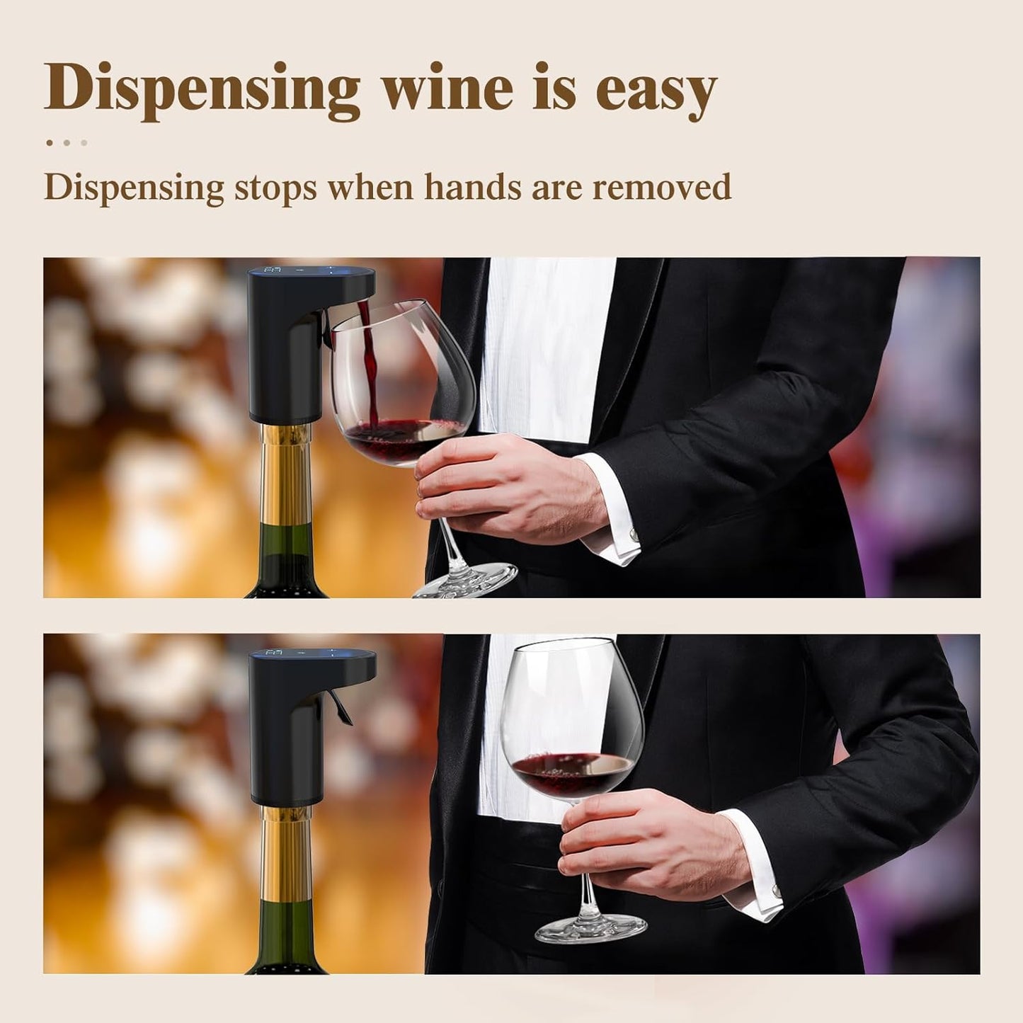 Cheers! Compact Smart Quantitative Wine Dispenser™ For Most Bottle Sizes – Easy to Use and Intuitive Design