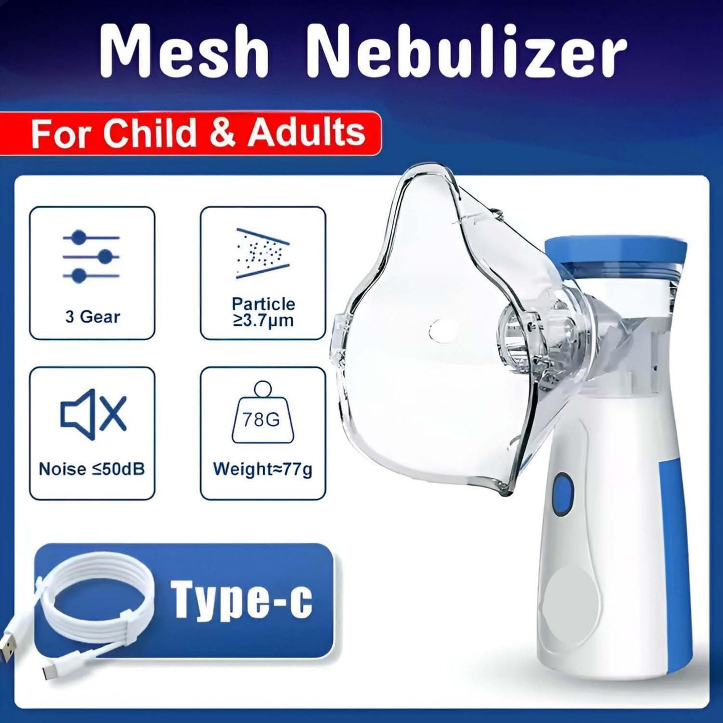 Trust Portable Ultrasonic Mesh Nebulizer Machine Cool Mist Inhaler for Children and Adults™