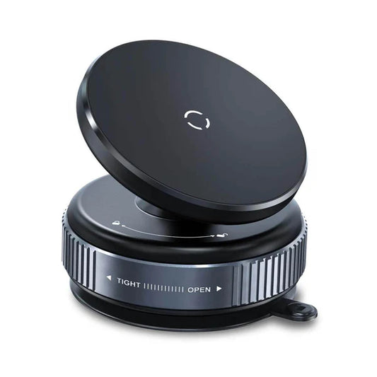 Easy Magnetic Car Mount with Ultra Vacuum Suction Cup™ – 360° Rotatable Dashboard & Windshield Holder for iPhone 16 15 14 13 12, Samsung Galaxy, Android – Black